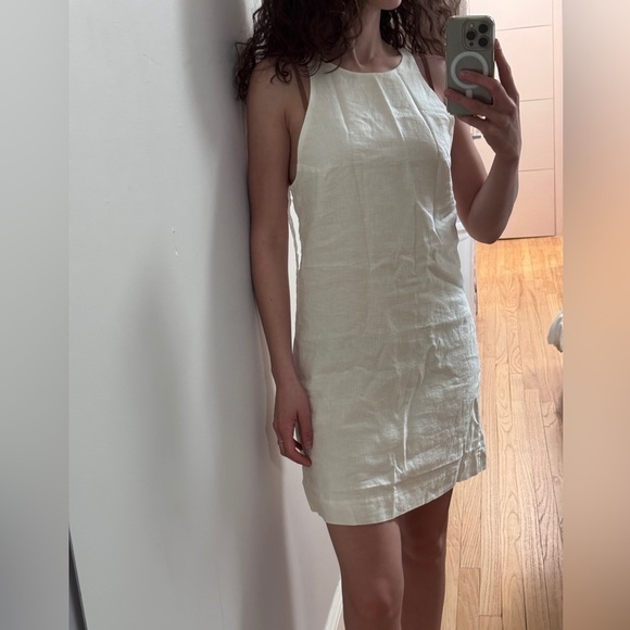NWT & Other Stories White Linen Dress Halter Neck in sz.. 4 - Picture 1 of 12